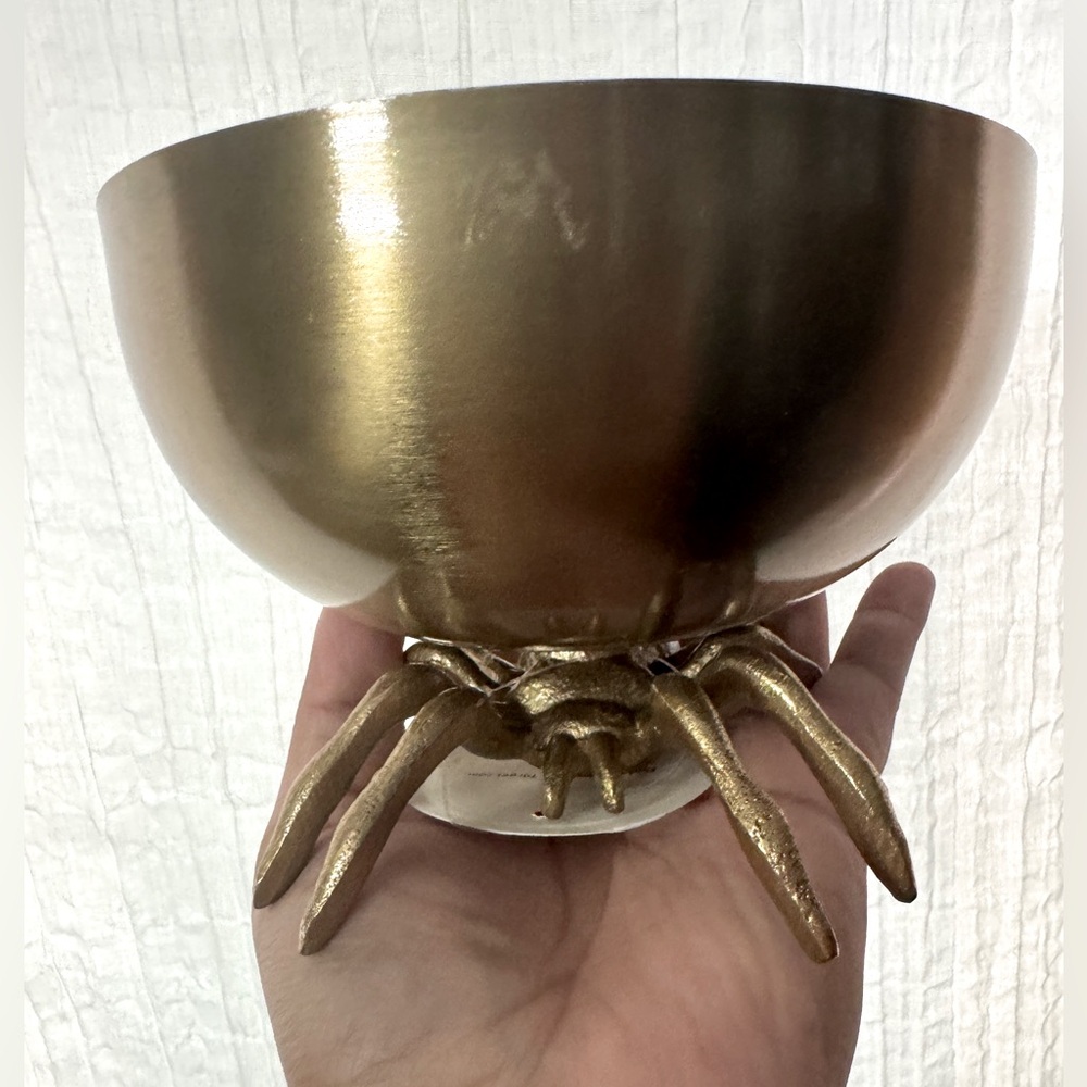 Spider candy bowl brass finish
